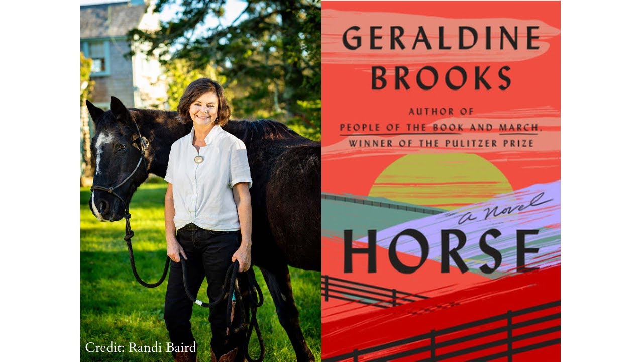 photo of the authoe and a picture of the book cover of her novel Horse
