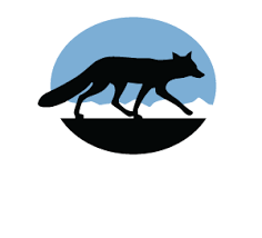 A logo of a fox walking