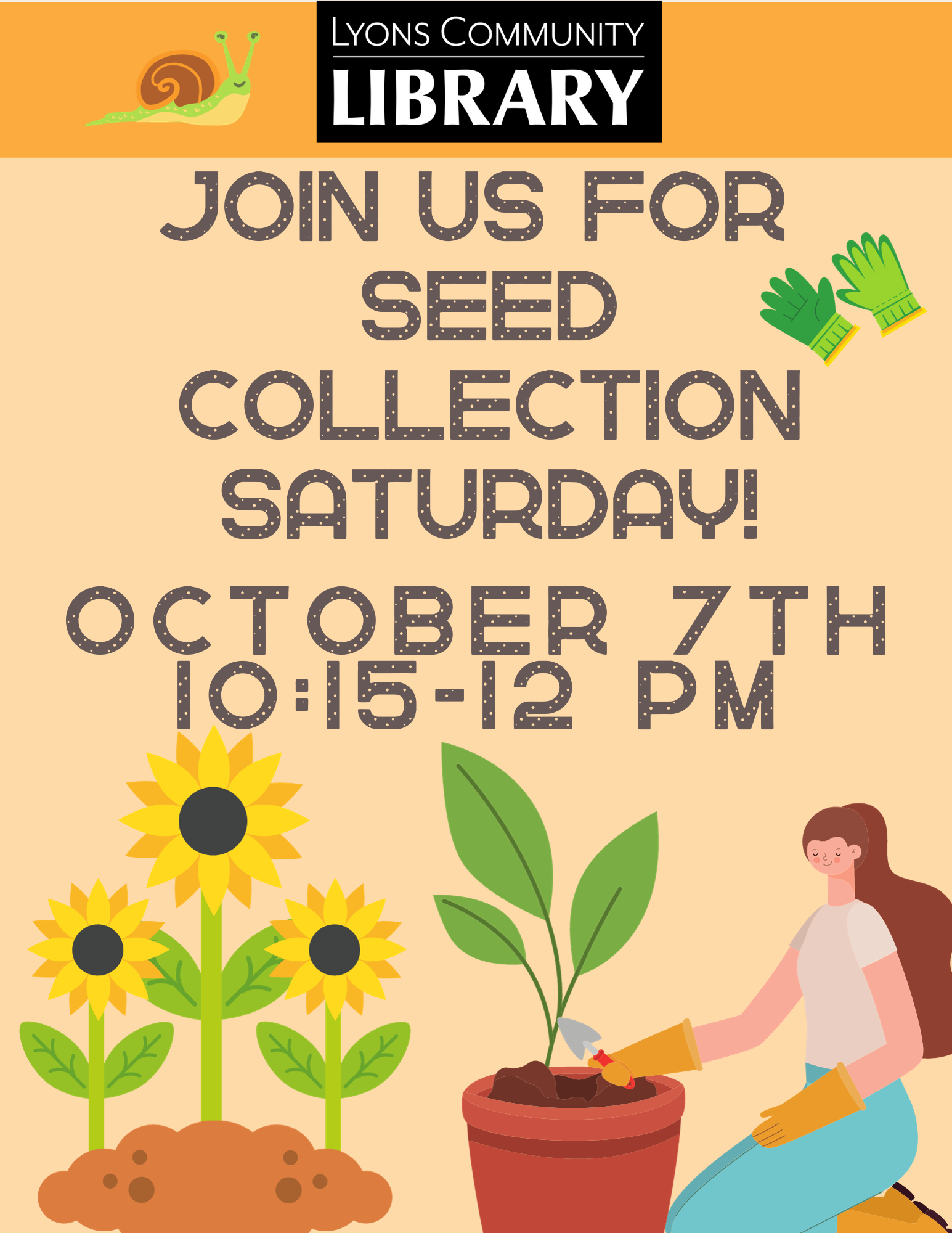 Event flyer with plants and garden theme