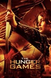 Movie cover for Hunger Games features actress shooting a bow and arrow.