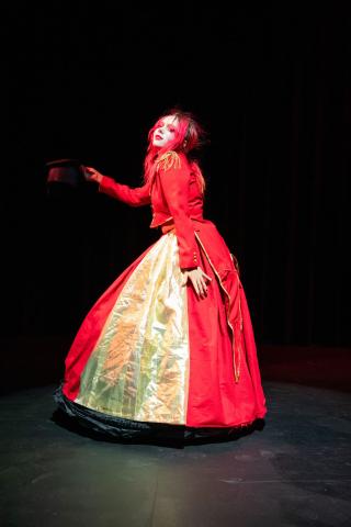 Photo of woman in a red dress