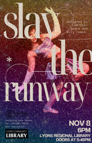 Image of model with text about the event