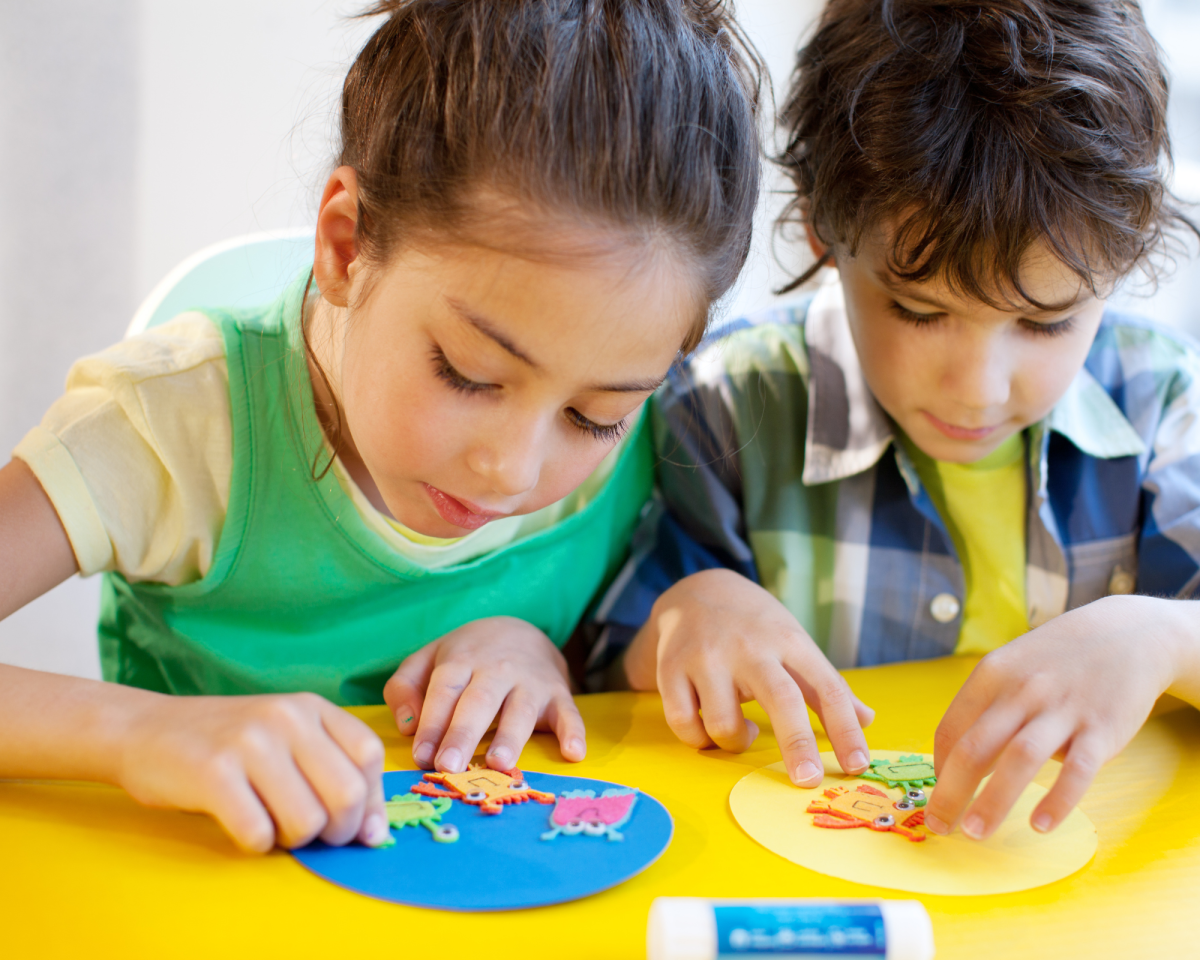 Kids doing crafts