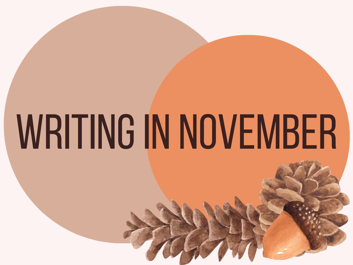 Writing in November with fall foliage