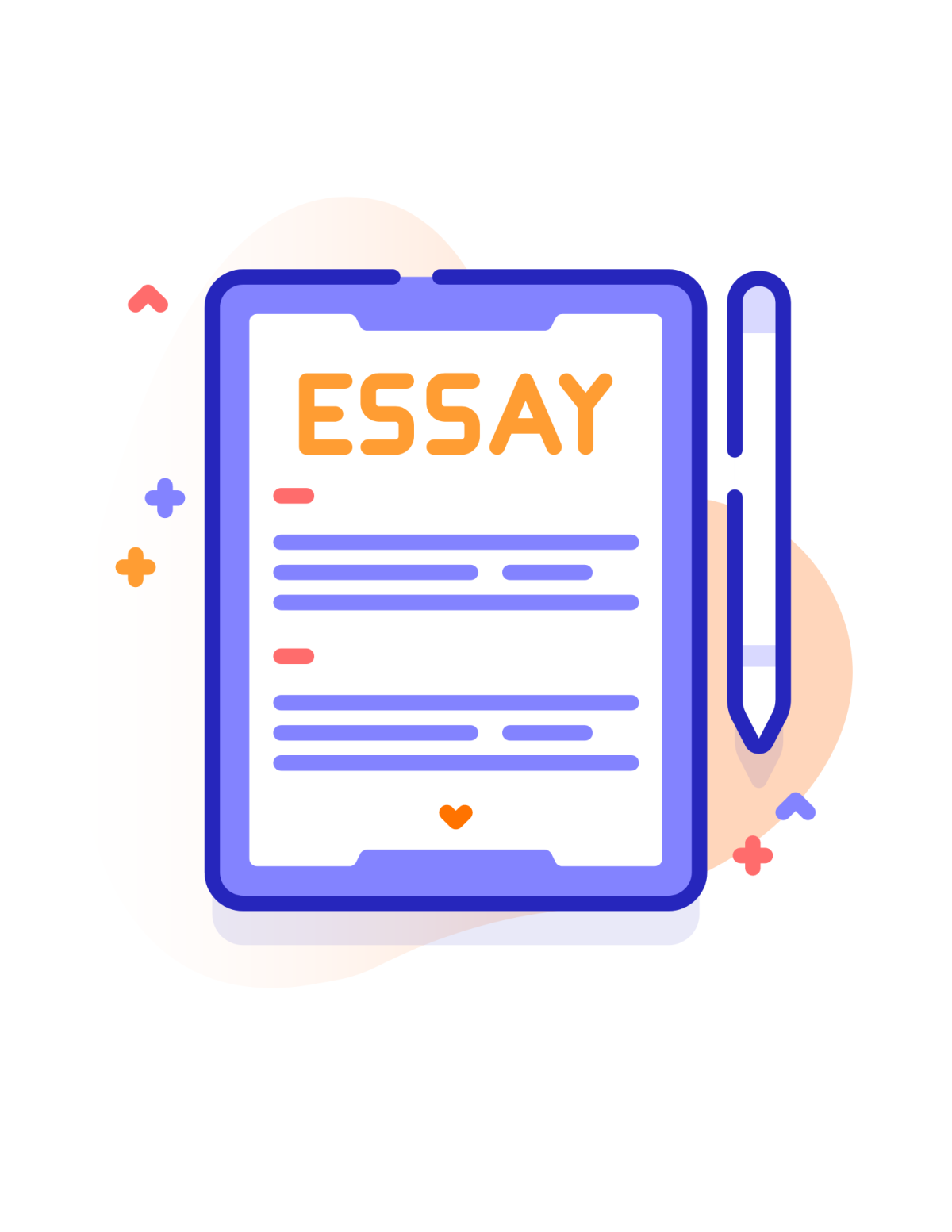 Image of a paper and pen and the word essay